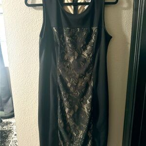 Avon Black Dress with Gold Accents